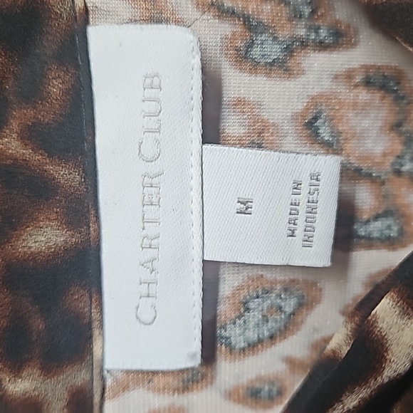 Charter Club Velvet Leopard Print Blouse Sz M NWT - Picture 4 of 7